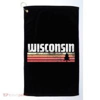 Wisconsin Retro Style 70s 80s 90s Home Gift Golf Towel thumb 0