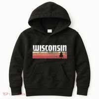 Wisconsin Retro Style 70s 80s 90s Home Gift Kids Hoodie thumb 0