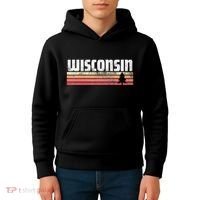 Wisconsin Retro Style 70s 80s 90s Home Gift Kids Hoodie thumb 4