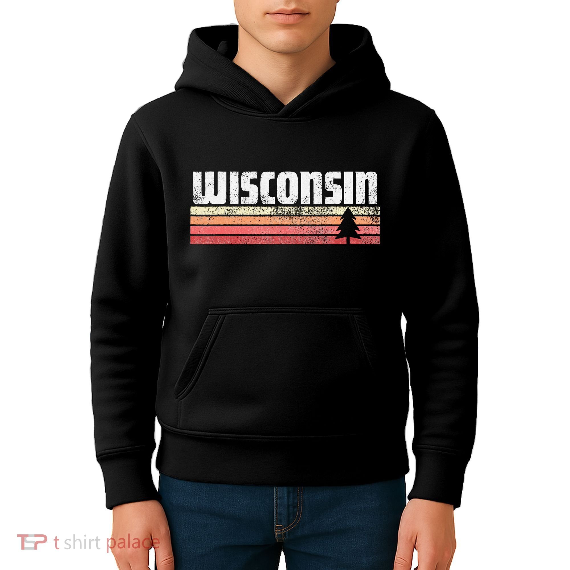 Wisconsin Retro Style 70s 80s 90s Home Gift Kids Hoodie