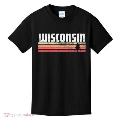 Wisconsin Retro Style 70s 80s 90s Home Gift Kids T-Shirt