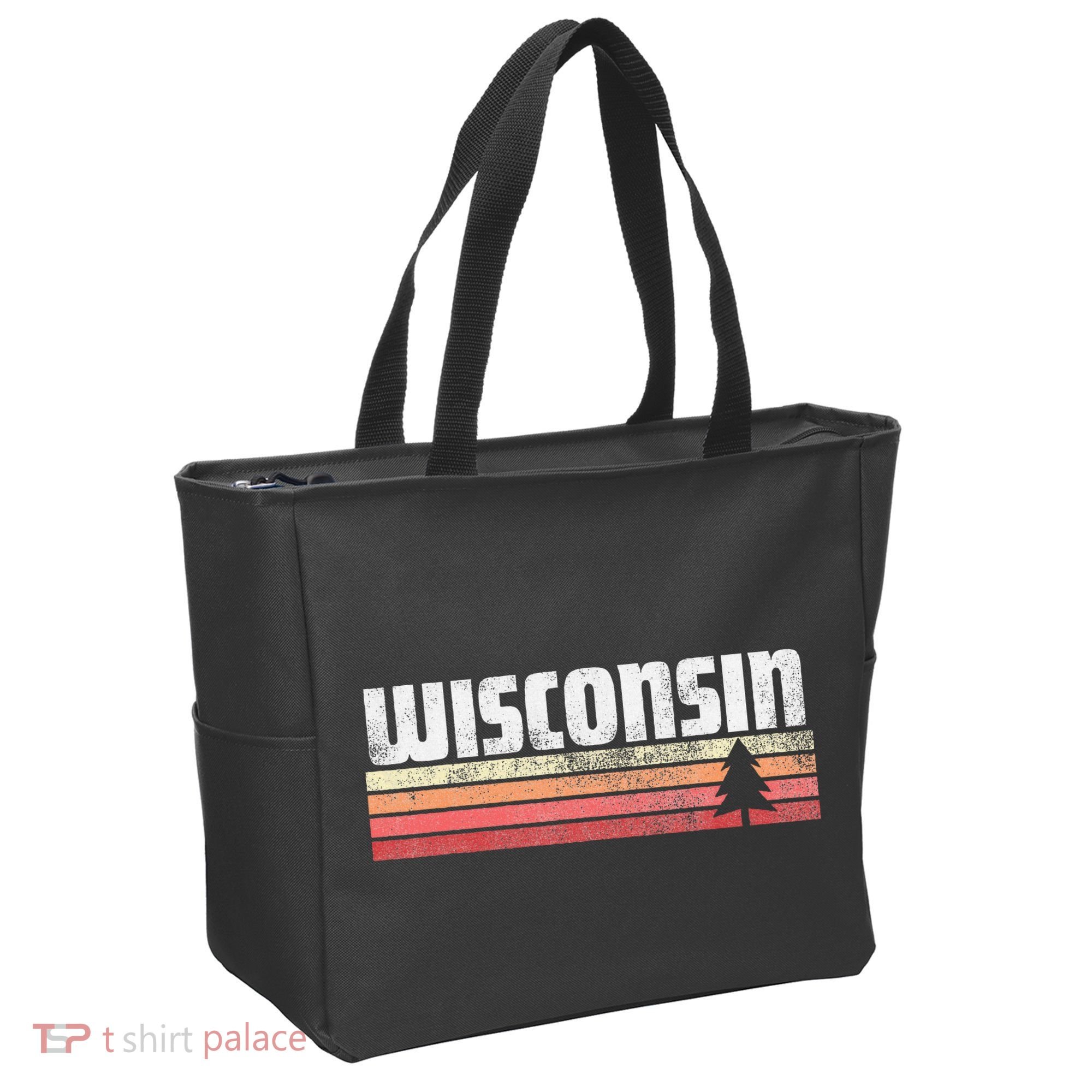 Wisconsin Retro Style 70s 80s 90s Home Gift Tote Bag