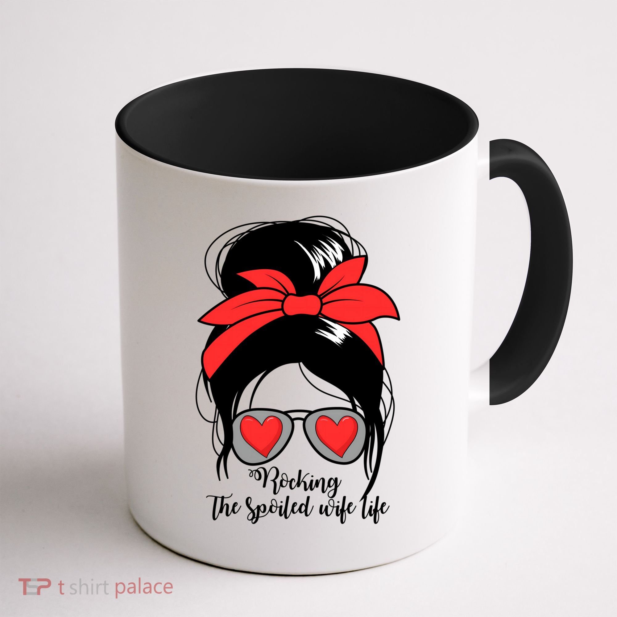 Wo's Rocking Spoiled Wife Life Messy Bun Spoiled Wife Gift Coffee Mug