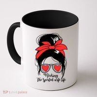 Wo's Rocking Spoiled Wife Life Messy Bun Spoiled Wife Gift Coffee Mug thumb 0