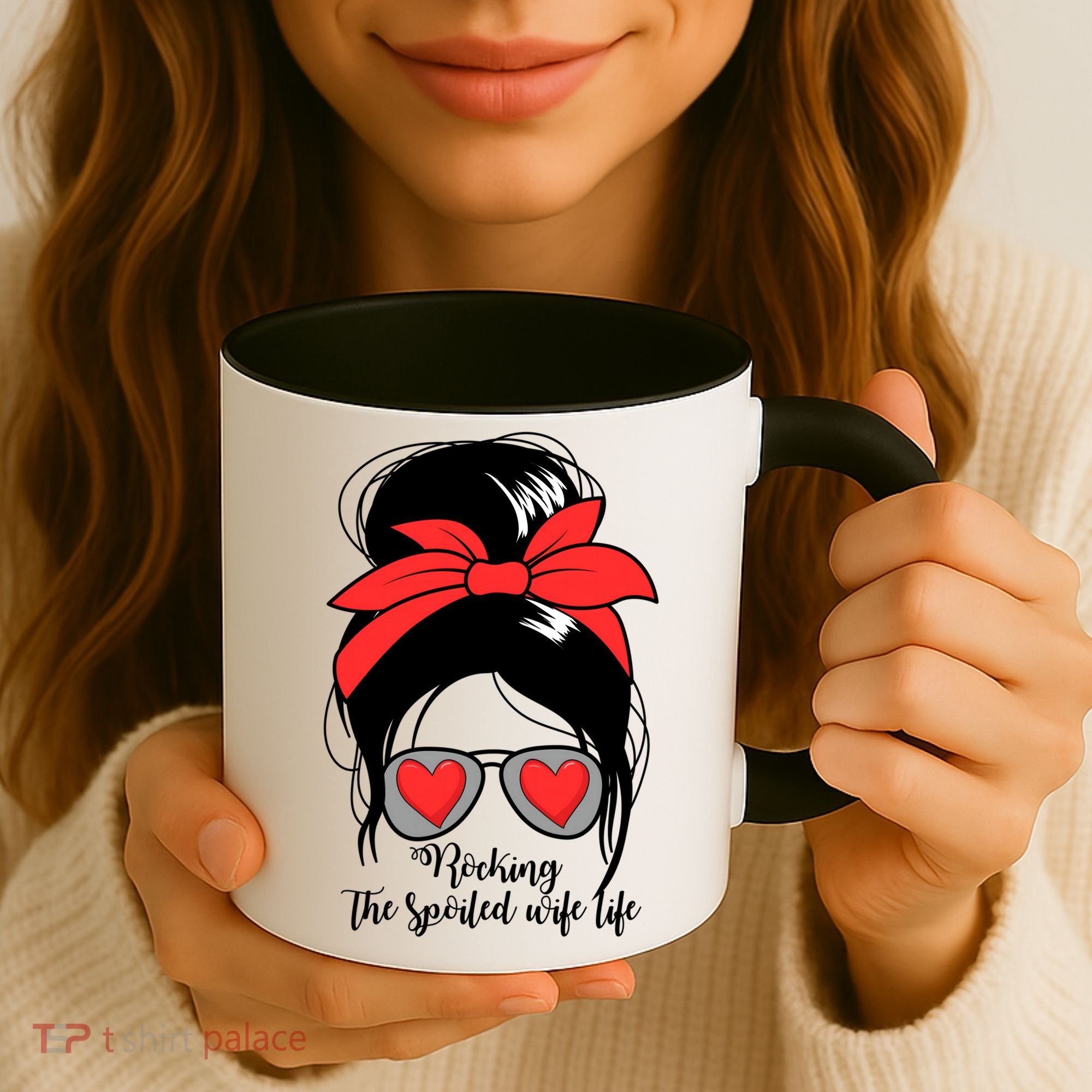 Wo's Rocking Spoiled Wife Life Messy Bun Spoiled Wife Gift Coffee Mug