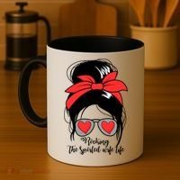 Wo's Rocking Spoiled Wife Life Messy Bun Spoiled Wife Gift Coffee Mug thumb 4