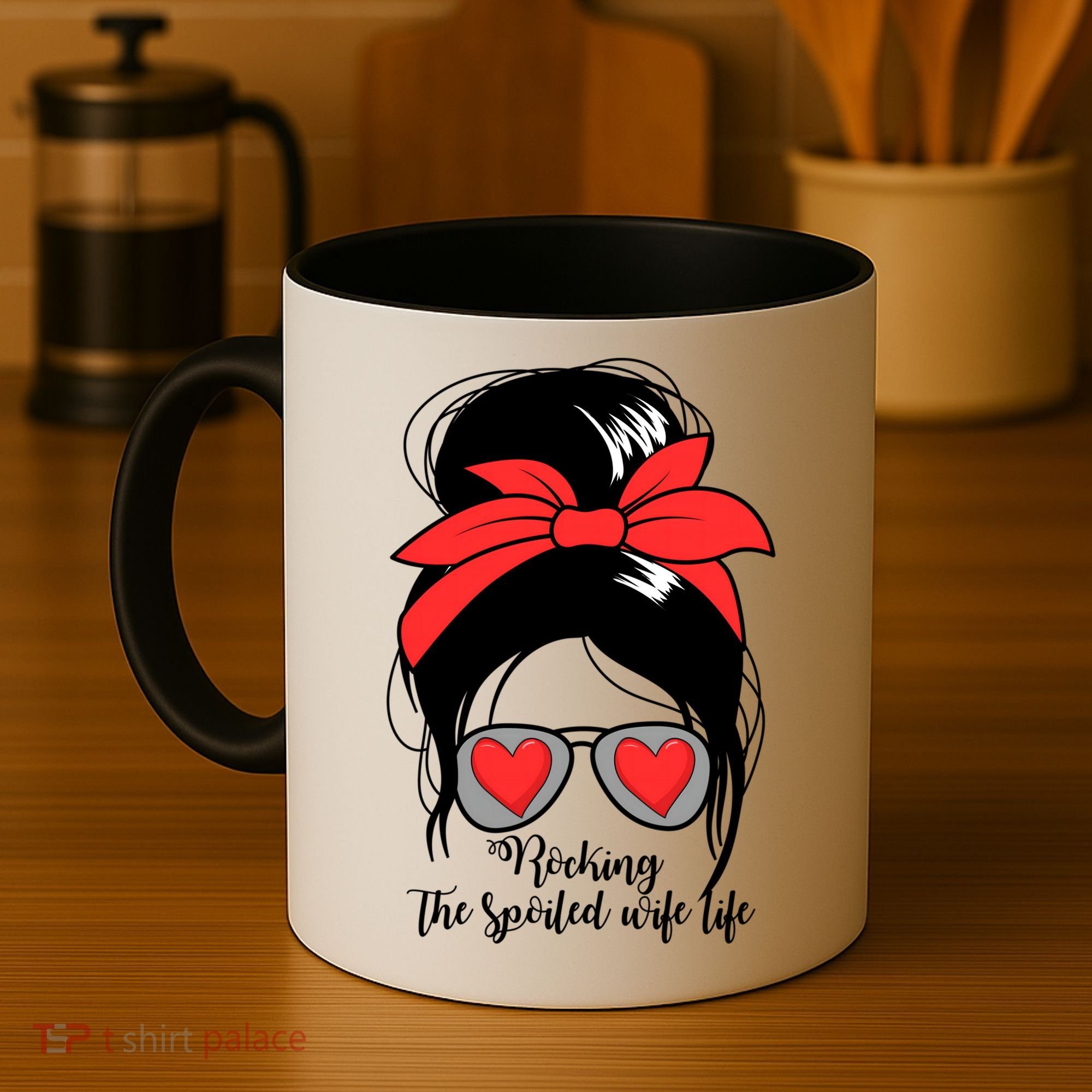 Wo's Rocking Spoiled Wife Life Messy Bun Spoiled Wife Gift Coffee Mug