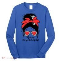 Wo's Rocking Spoiled Wife Life Messy Bun Spoiled Wife Gift Long Sleeve Shirt thumb 0