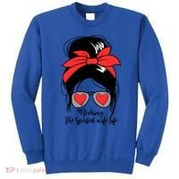 Wo's Rocking Spoiled Wife Life Messy Bun Spoiled Wife Gift Sweatshirt thumb 0