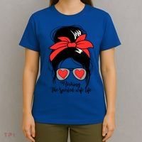 Wo's Rocking Spoiled Wife Life Messy Bun Spoiled Wife Gift T-Shirt thumb 4