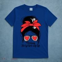 Wo's Rocking Spoiled Wife Life Messy Bun Spoiled Wife Gift T-Shirt thumb 5