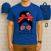 Wo's Rocking Spoiled Wife Life Messy Bun Spoiled Wife Gift T-Shirt thumb 6