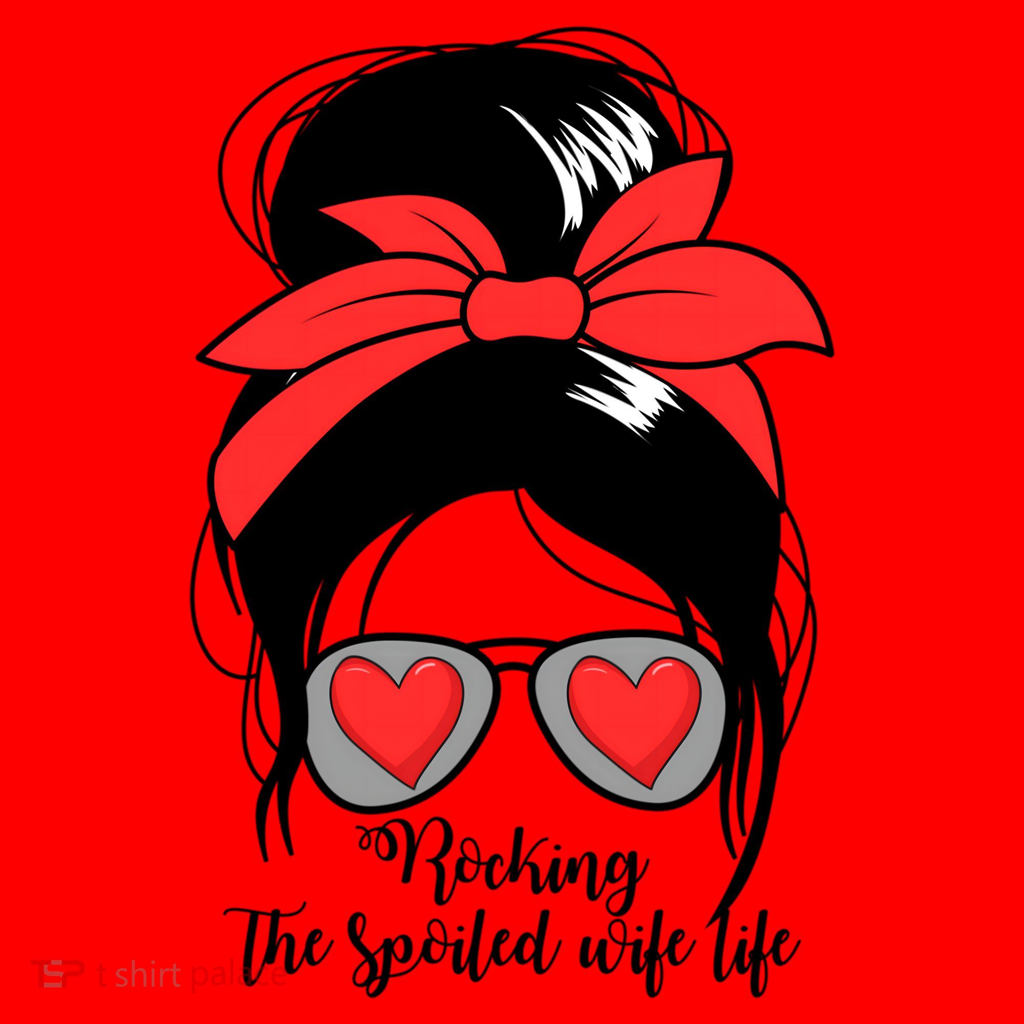 Wo's Rocking Spoiled Wife Life Messy Bun Spoiled Wife Gift Santa Hat