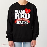 Wear Red To Keep Hearts Beating Heart Health Awareness Women's Sweatshirt thumb 0