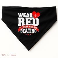 Wear Red To Keep Hearts Beating Heart Health Awareness USA-Made Doggie Bandana thumb 0