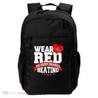Wear Red To Keep Hearts Beating Heart Health Awareness Backpack thumb 0