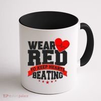 Wear Red To Keep Hearts Beating Heart Health Awareness Coffee Mug thumb 1