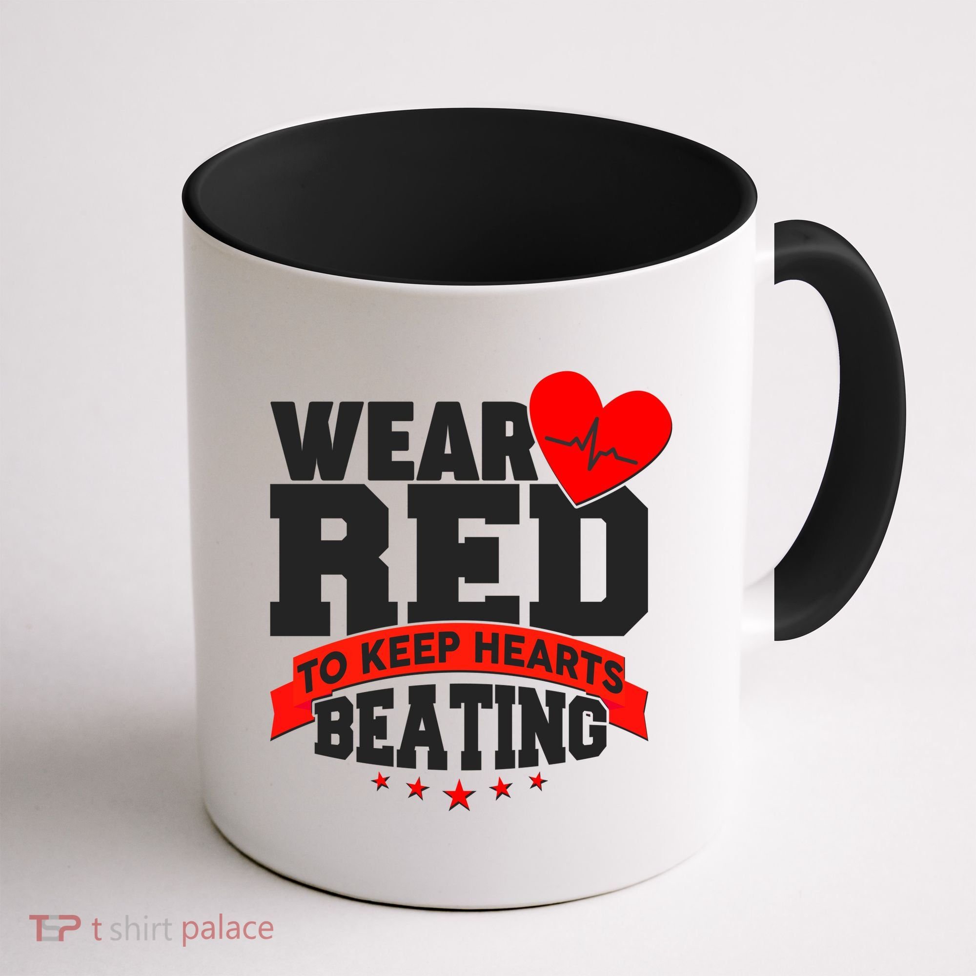Wear Red To Keep Hearts Beating Heart Health Awareness Coffee Mug
