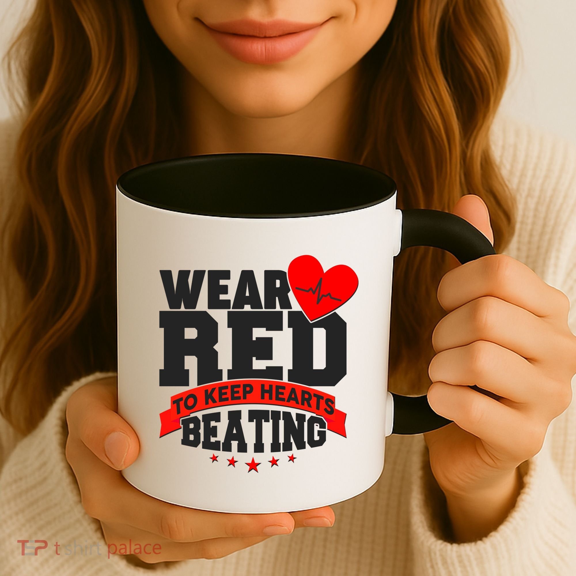 Wear Red To Keep Hearts Beating Heart Health Awareness Coffee Mug