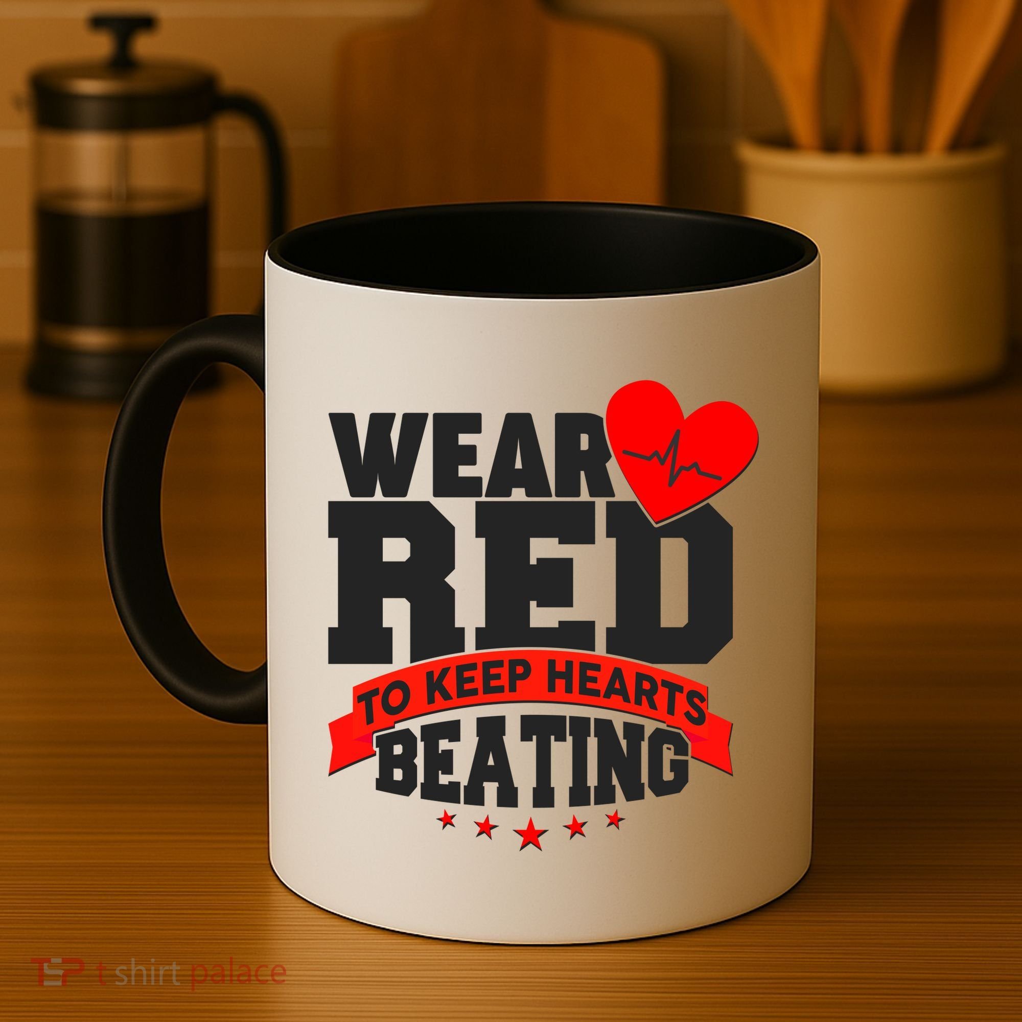 Wear Red To Keep Hearts Beating Heart Health Awareness Coffee Mug