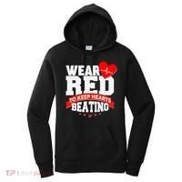 Wear Red To Keep Hearts Beating Heart Health Awareness Women's Hoodie thumb 0