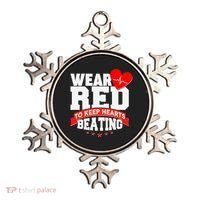 Wear Red To Keep Hearts Beating Heart Health Awareness Ornament thumb 0