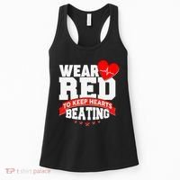 Wear Red To Keep Hearts Beating Heart Health Awareness Women's Tank Top thumb 0