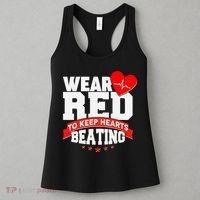 Wear Red To Keep Hearts Beating Heart Health Awareness Women's Tank Top thumb 3