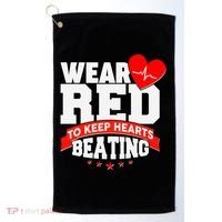 Wear Red To Keep Hearts Beating Heart Health Awareness Golf Towel thumb 0