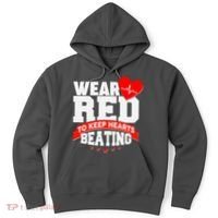 Wear Red To Keep Hearts Beating Heart Health Awareness Hoodie thumb 0