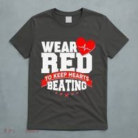 Wear Red To Keep Hearts Beating Heart Health Awareness T-Shirt thumb 5