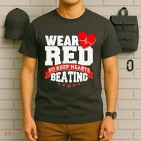 Wear Red To Keep Hearts Beating Heart Health Awareness T-Shirt thumb 6