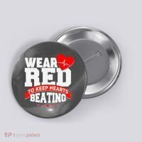 Wear Red To Keep Hearts Beating Heart Health Awareness Button thumb 0