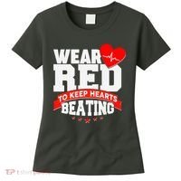 Wear Red To Keep Hearts Beating Heart Health Awareness Women's T-Shirt thumb 0