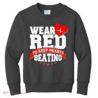 Wear Red To Keep Hearts Beating Heart Health Awareness Kids Sweatshirt thumb 0