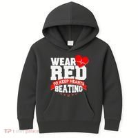 Wear Red To Keep Hearts Beating Heart Health Awareness Kids Hoodie thumb 0