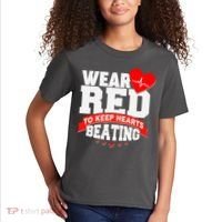 Wear Red To Keep Hearts Beating Heart Health Awareness Kids T-Shirt thumb 2