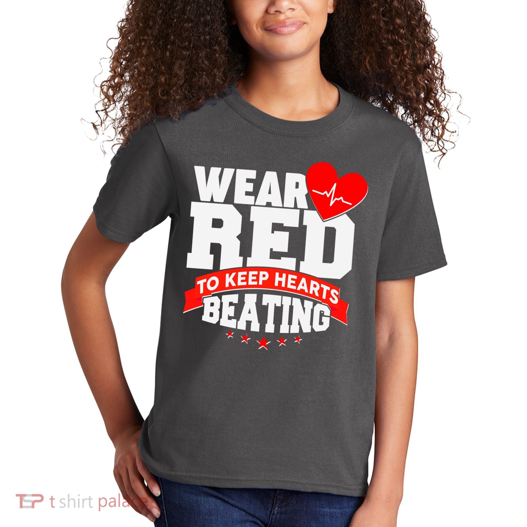 Wear Red To Keep Hearts Beating Heart Health Awareness Kids T-Shirt