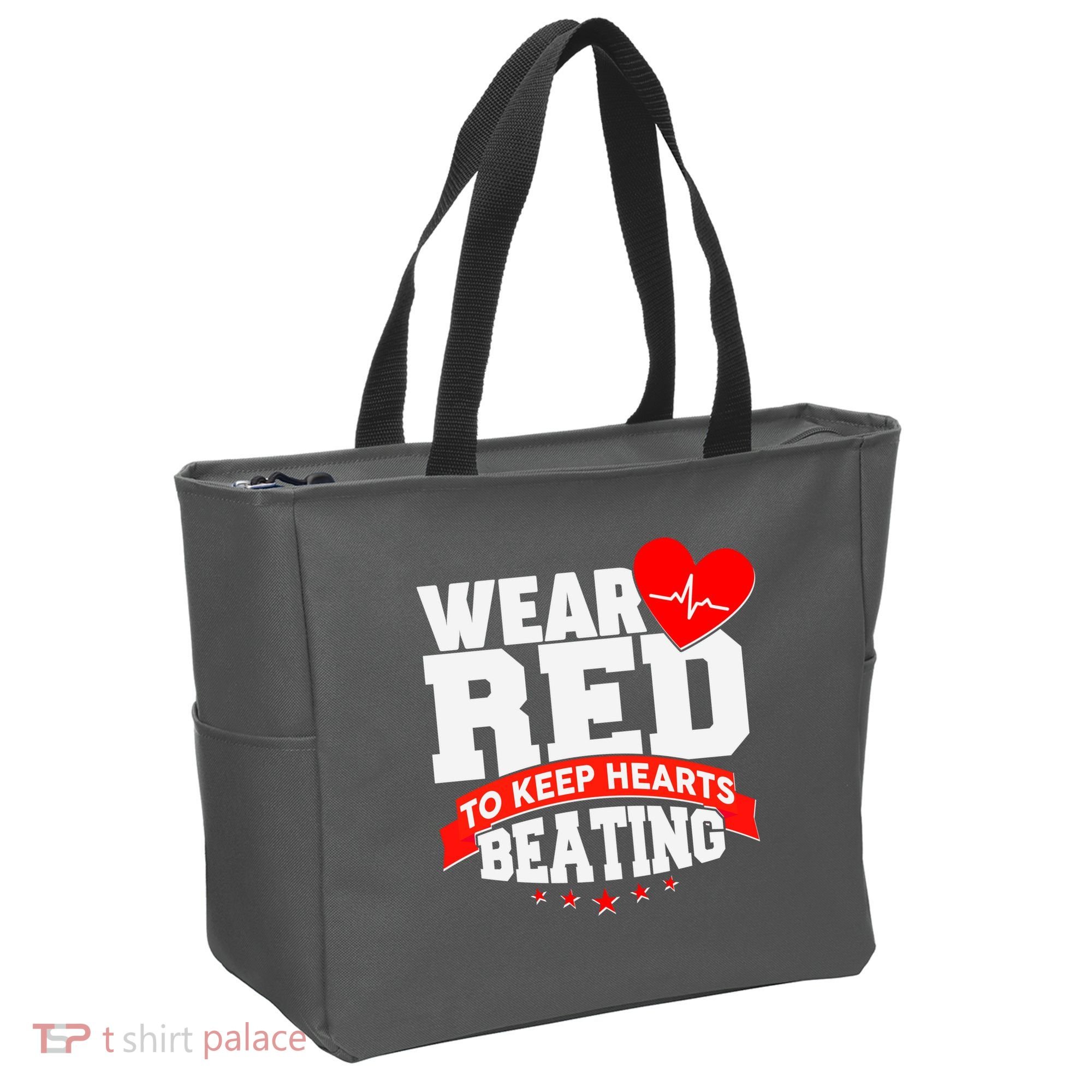 Wear Red To Keep Hearts Beating Heart Health Awareness Tote Bag