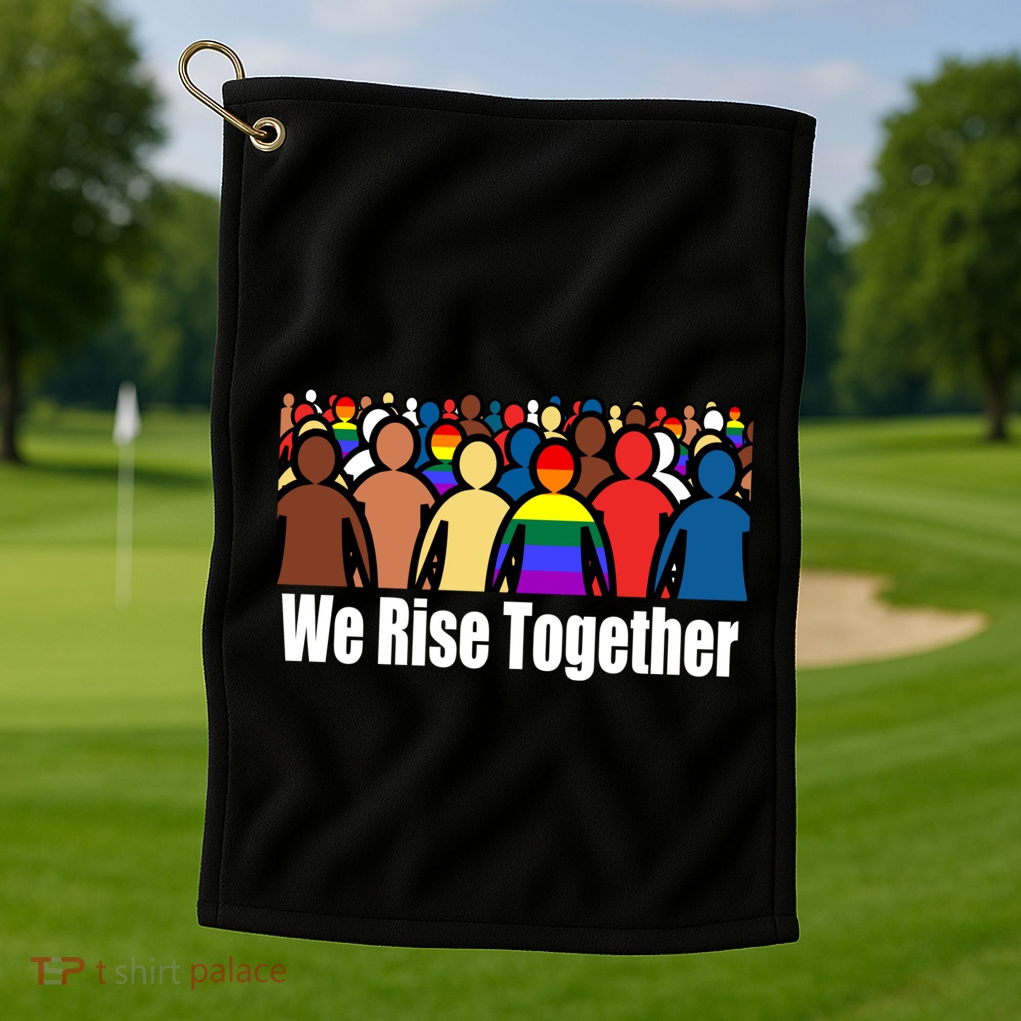 We Rise Together Against Racism For Equality Social Justice Great Gift Golf Towel