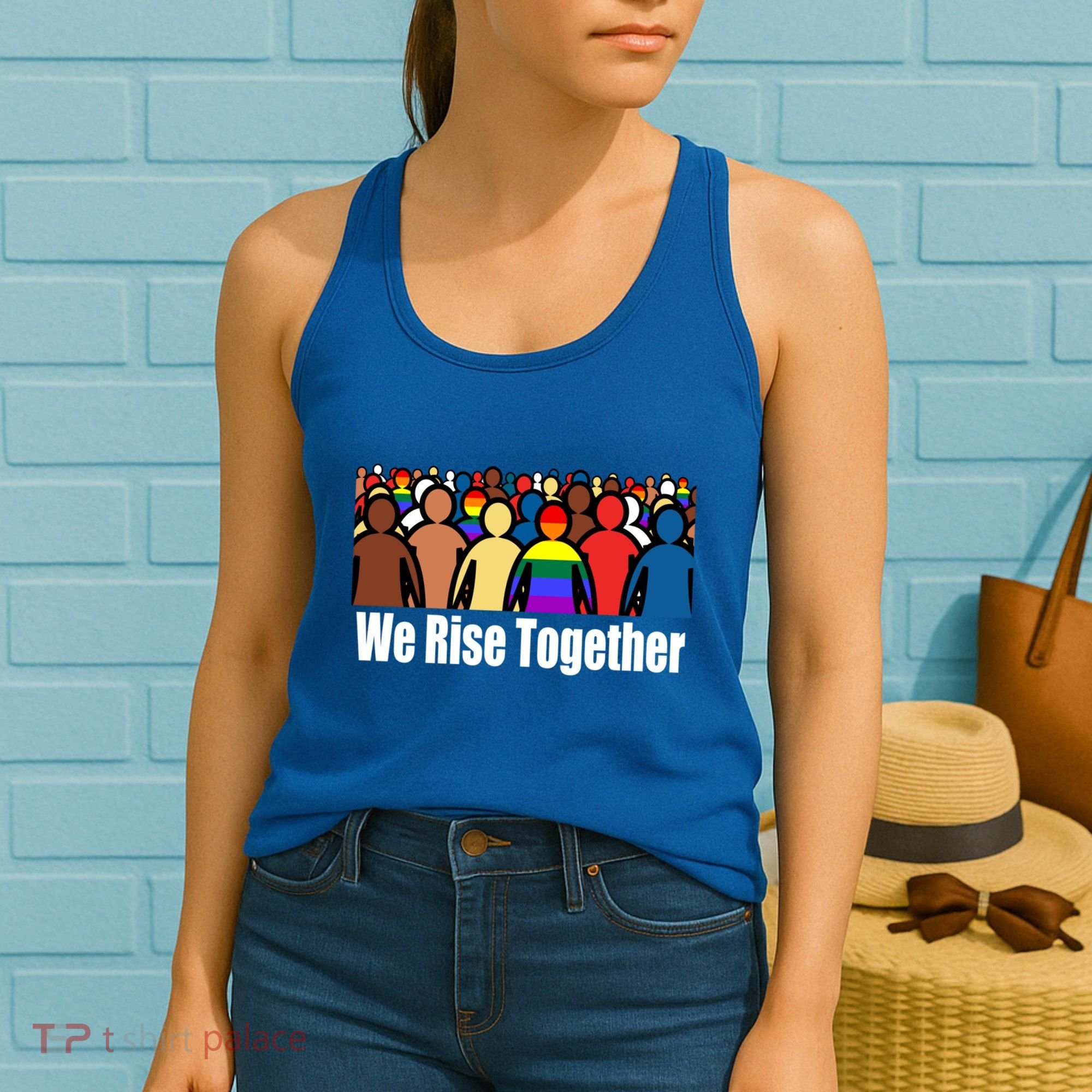 We Rise Together Against Racism For Equality Social Justice Great Gift Women's Tank Top