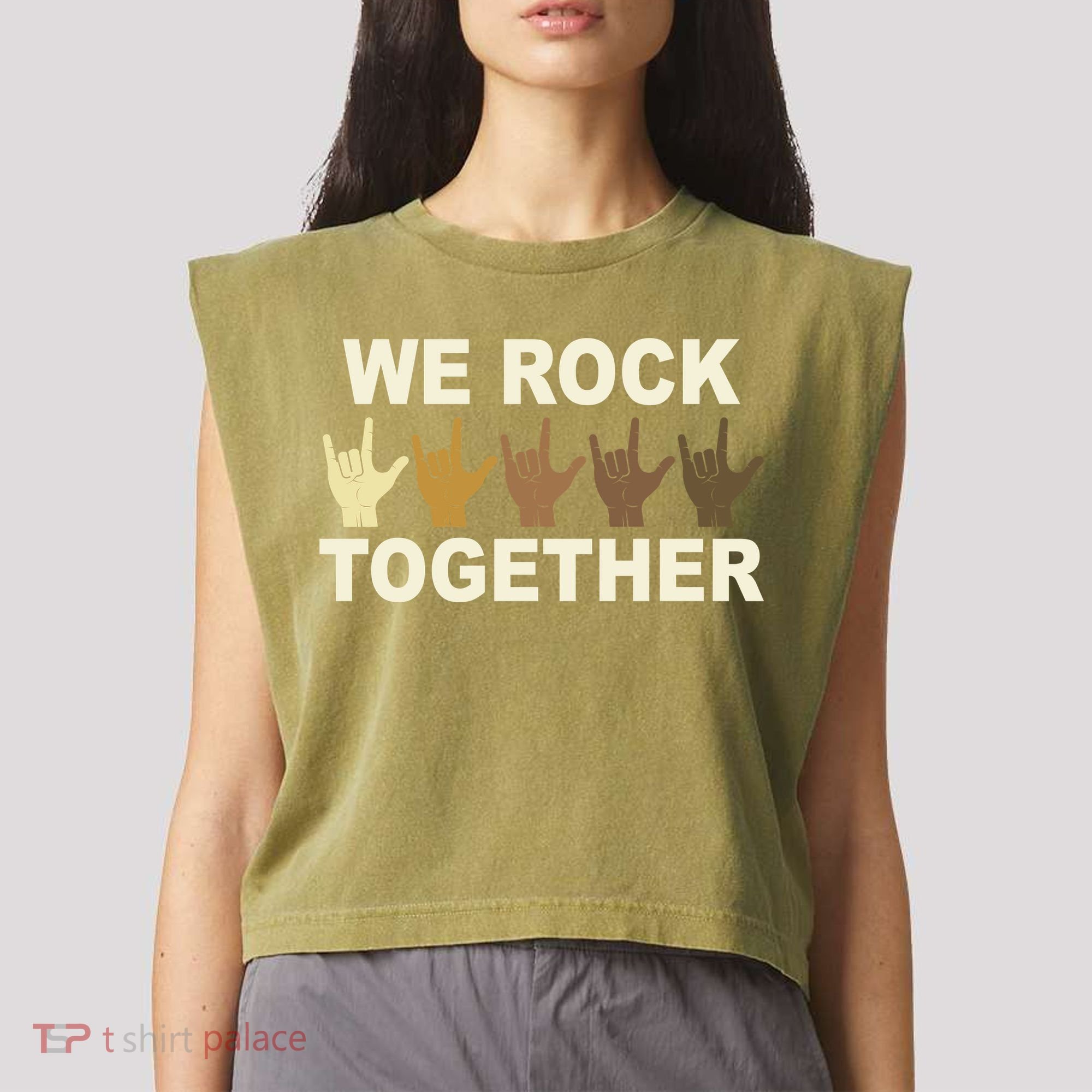 We Rock Together Equality Garment-Dyed Women's Muscle Tee