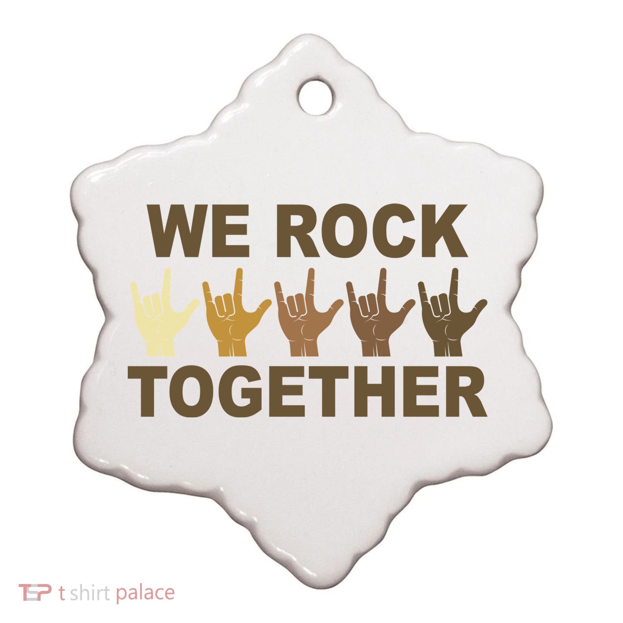 We Rock Together Equality Ceramic Ornament