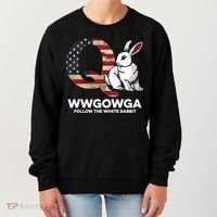 White Rabbit US Flag Q Anon Women's Sweatshirt thumb 0