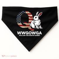 White Rabbit US Flag Q Anon USA-Made Doggie Bandana thumb 0