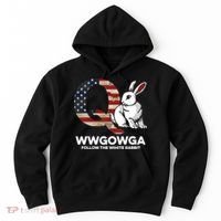 White Rabbit US Flag Q Anon Hoodie thumb 0