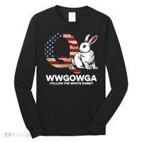 White Rabbit US Flag Q Anon Long Sleeve Shirt thumb 0