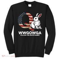 White Rabbit US Flag Q Anon Sweatshirt thumb 0