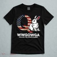 White Rabbit US Flag Q Anon T-Shirt thumb 5