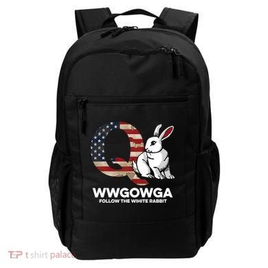 White Rabbit US Flag Q Anon Backpack